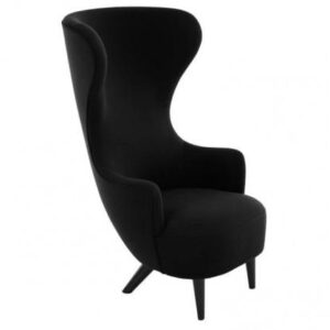 WINGBACK CHAIR BLACK BLACK LEGS TOM DIXON