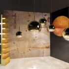 пендант tom dixon mirror ball led gold