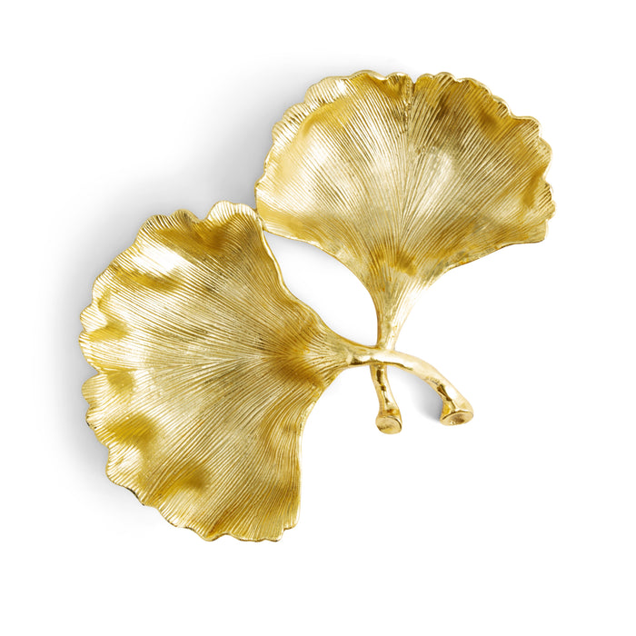 плато michael aram new leaves ginkgo double compartment dish