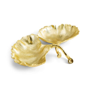 плато michael aram new leaves ginkgo double compartment dish
