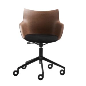 стол с колела kartell q/wood dark wood/black/black