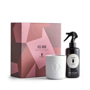 подаръчен комплект l'objet rose noire room spray + candle