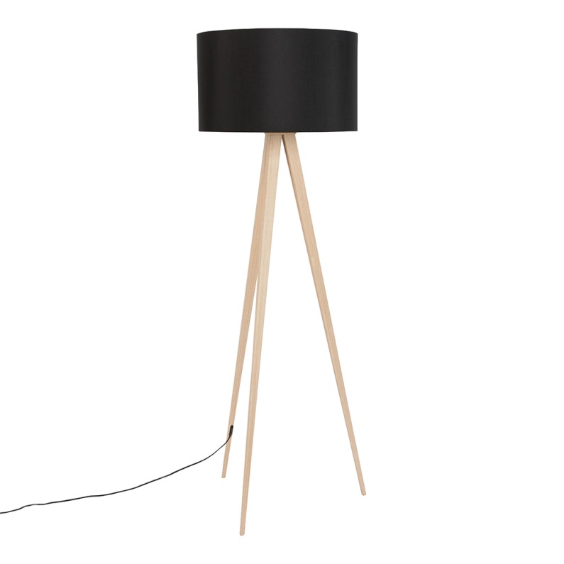 stoiashta-lampa-tripod-wood-black-zuiver стояща лампа zuiver tripod wood black