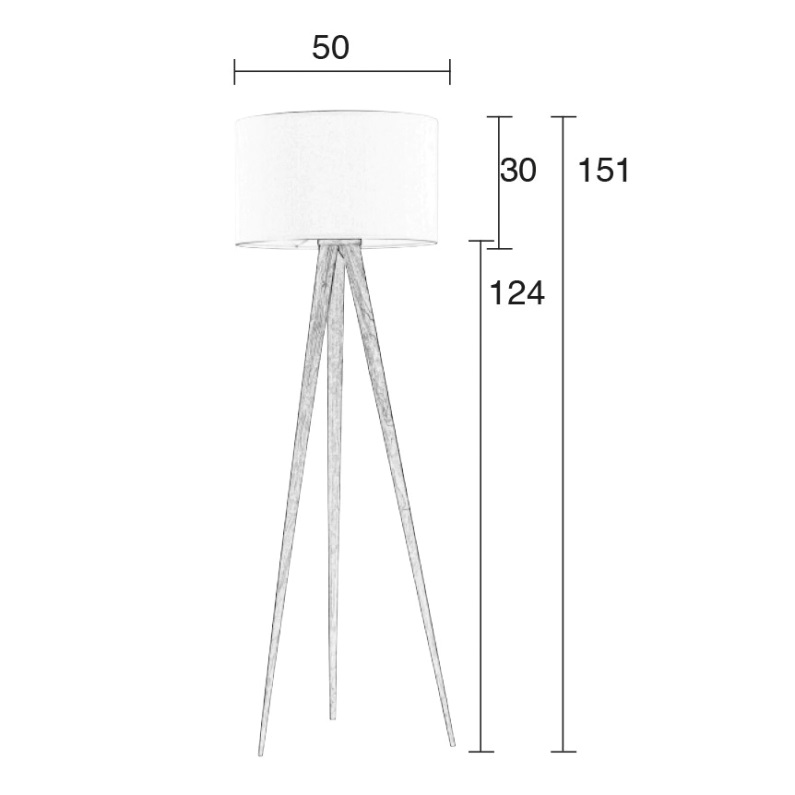 стояща лампа zuiver tripod wood