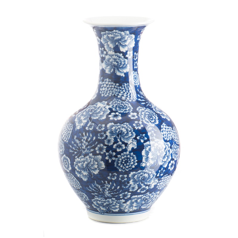 vaza-wide-mouth-peony-blue-white-asiatides ваза asiatides wide mouth peony blue white