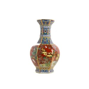 ваза asiatides octogonal scenery red imperial background