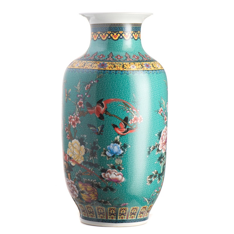 ваза asiatides tall flowers turquoise