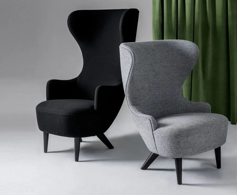 кресло tom dixon wingback black oak gentle