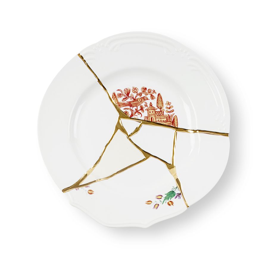 chinia-za-osnovno-kintsugi-red-seletti чиния за основно seletti kintsugi red