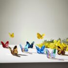 декорация baccarat papillon lucky butterfly blue