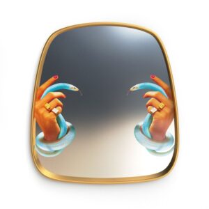огледало seletti gold frame hands with snakes