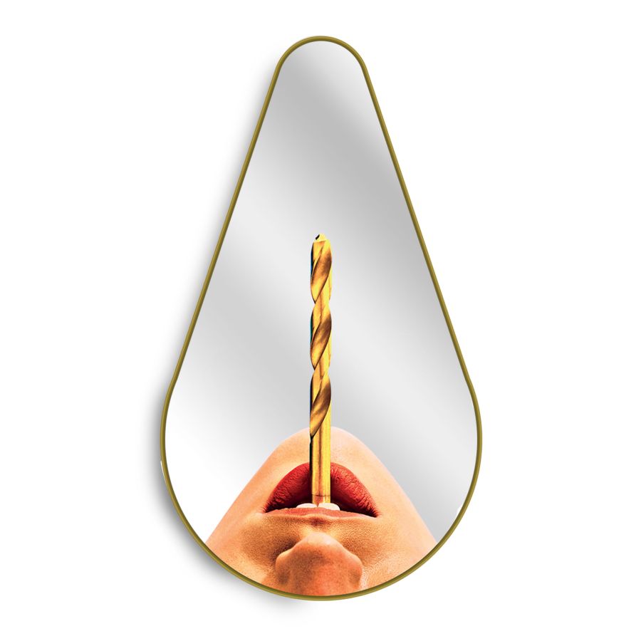 ogledalo-gold-frame-pear-drill-seletti огледало seletti gold frame pear drill