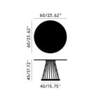 маса tom dixon fan black base white marble top 60 cm