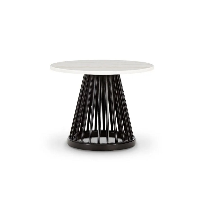 masa-fan-black-base-white-marble-top-60cm-tom-dixon маса tom dixon fan black base white marble top 60 cm
