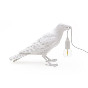 настолна лампа seletti bird waiting white outdoor