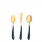 детски прибори за хранене cutipol alice blue matte gold