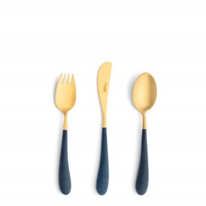 детски прибори за хранене cutipol alice blue matte gold