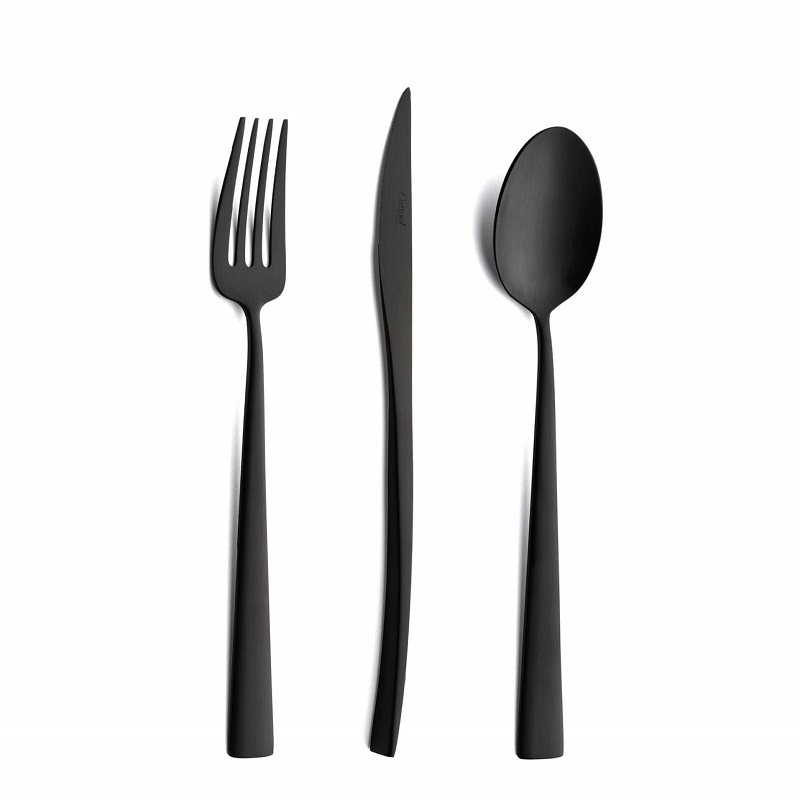 pribori-za-hranene-duna-matte-black-cutipol прибори за хранене cutipol duna matte black