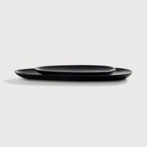 комплект подноси ethnicraft thin oval black mahogany