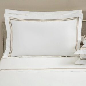калъфка за възглавница frette triplo popeline white savage beige 51x71