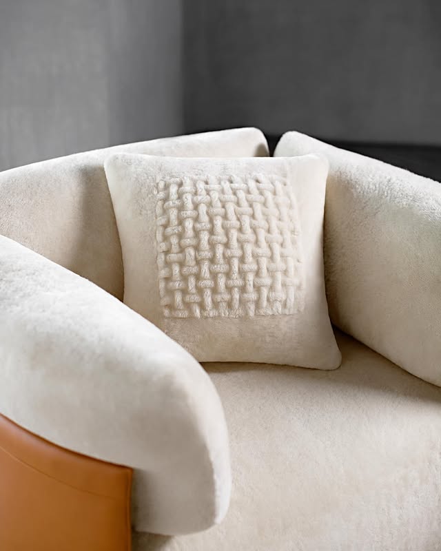 кресло fendi casa poltrona peekasit pelle ivory merinos