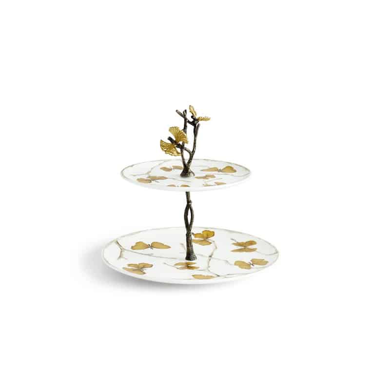 postavka-za-sladkishi-butterfly-ginkgo-2tier-etagere-michael-aram поставка за сладкиши michael aram butterfly ginkgo 2-tier etegere