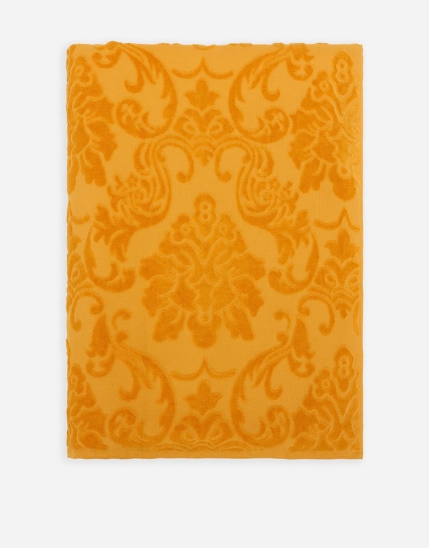 плажна кърпа dolce and gabbana cotton terry jacquard yellow