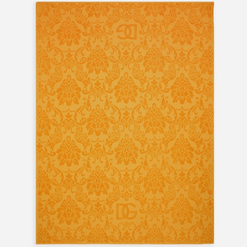 plazhna-kurpa-cotton-terry-jacquard-yellow-dolce-gabbana плажна кърпа dolce and gabbana cotton terry jacquard yellow
