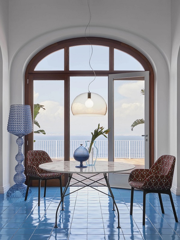 маса kartell glossy xxl white marble