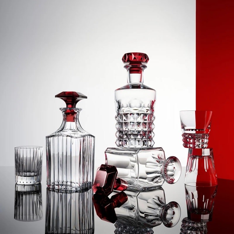 декантер за уиски baccarat harmonie square red