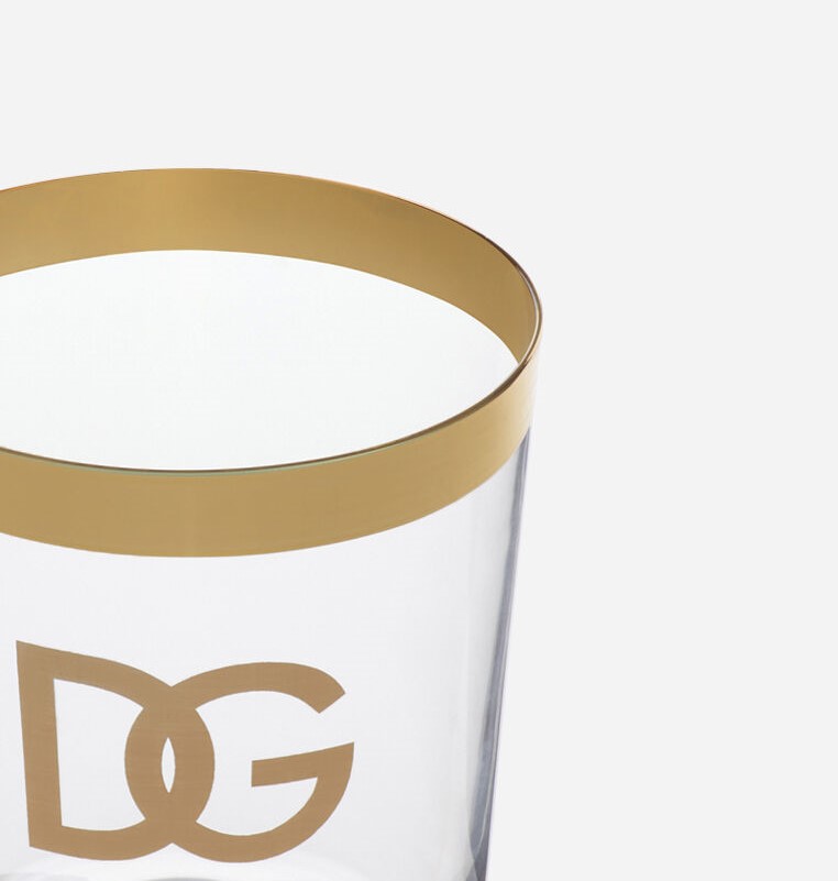 сет от 2 броя чаши за вода dolce and gabbana dg logo gold