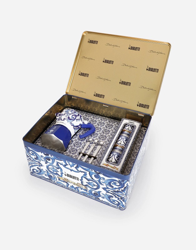 комплект за кафе dolce gabbana bialetti moka blu mediterraneo