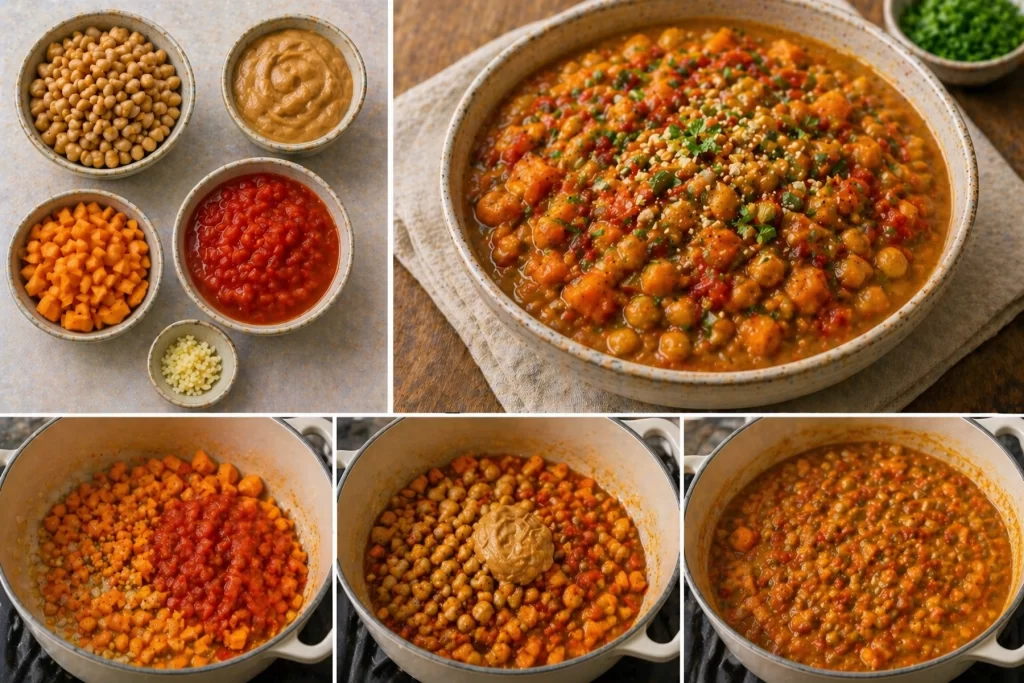 Яхния с фъстъци и нахут Peanut and chickpea stew