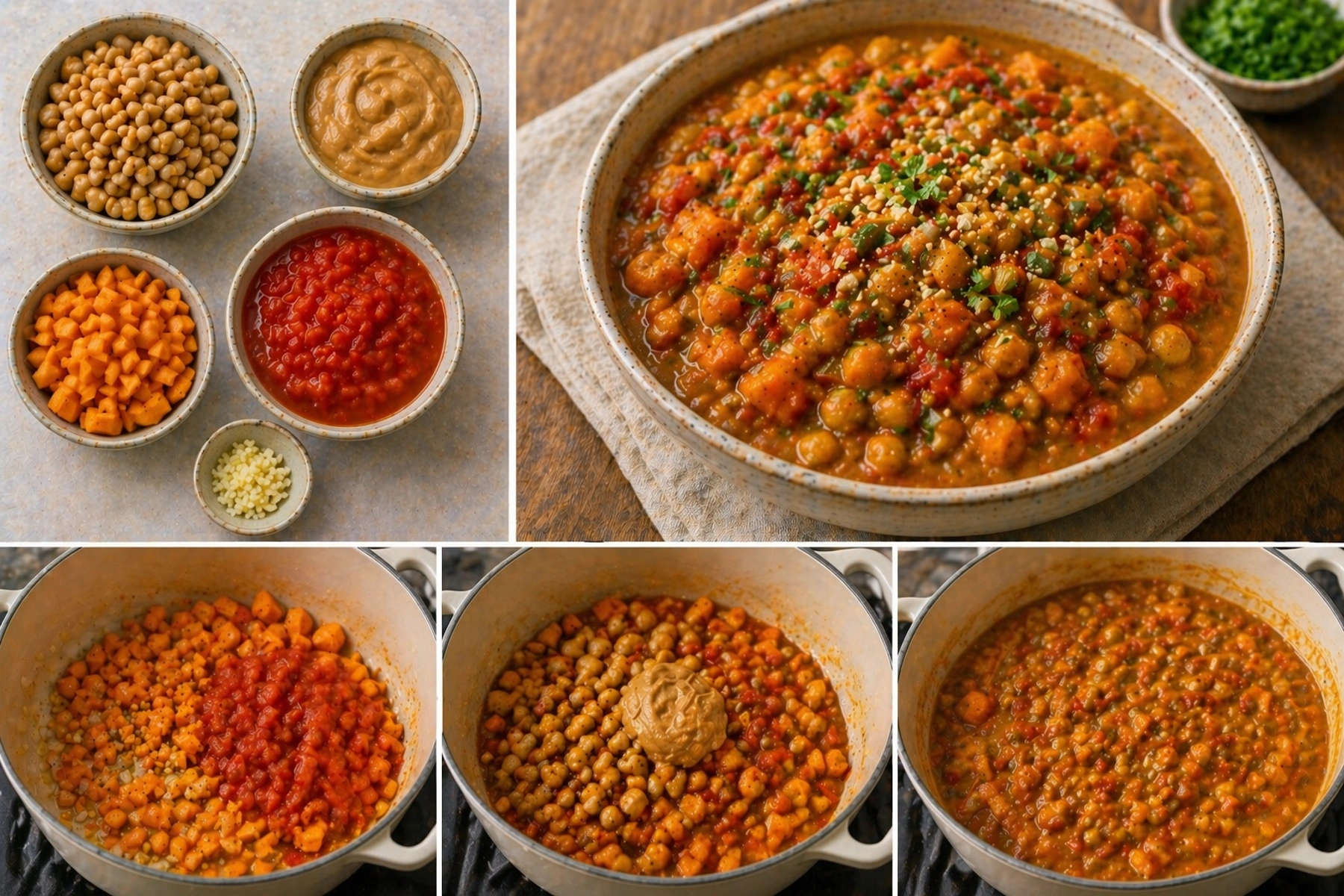 Яхния с фъстъци и нахут Peanut and chickpea stew