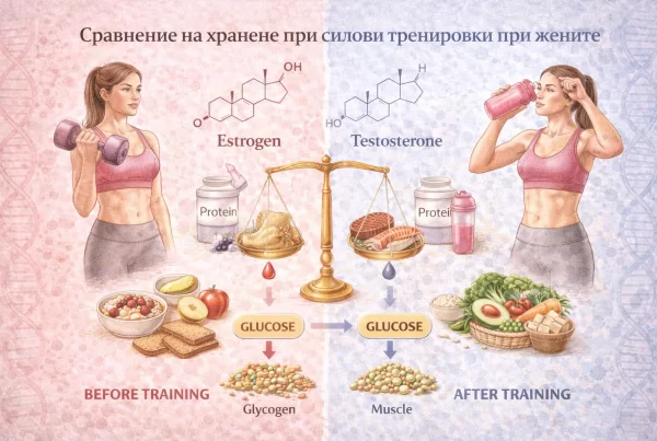 хранене при силови тренировки при жените Nutrition comparison for strength training in women