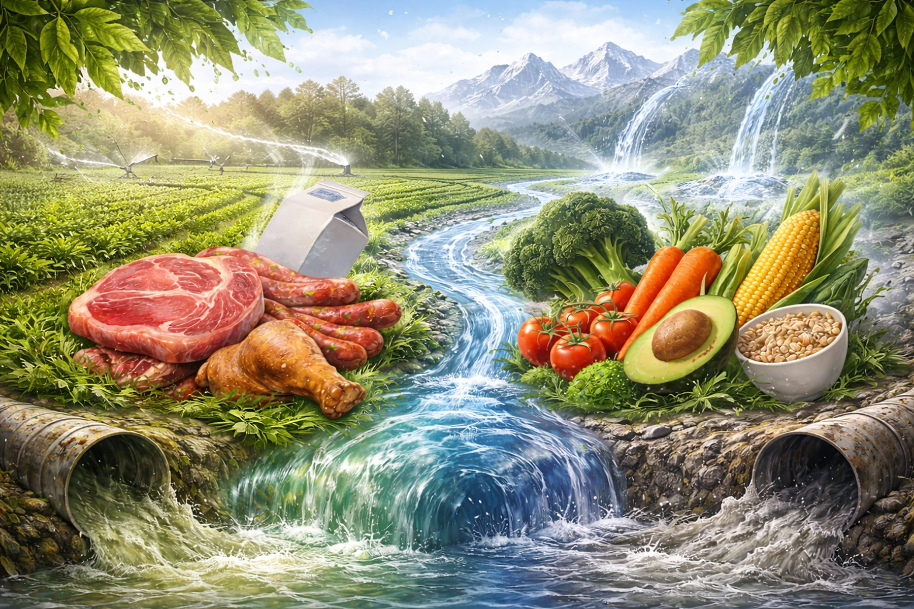 Воден отпечатък на производството на храни Water footprint of food production